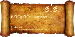 Bögös Bartos névjegykártya